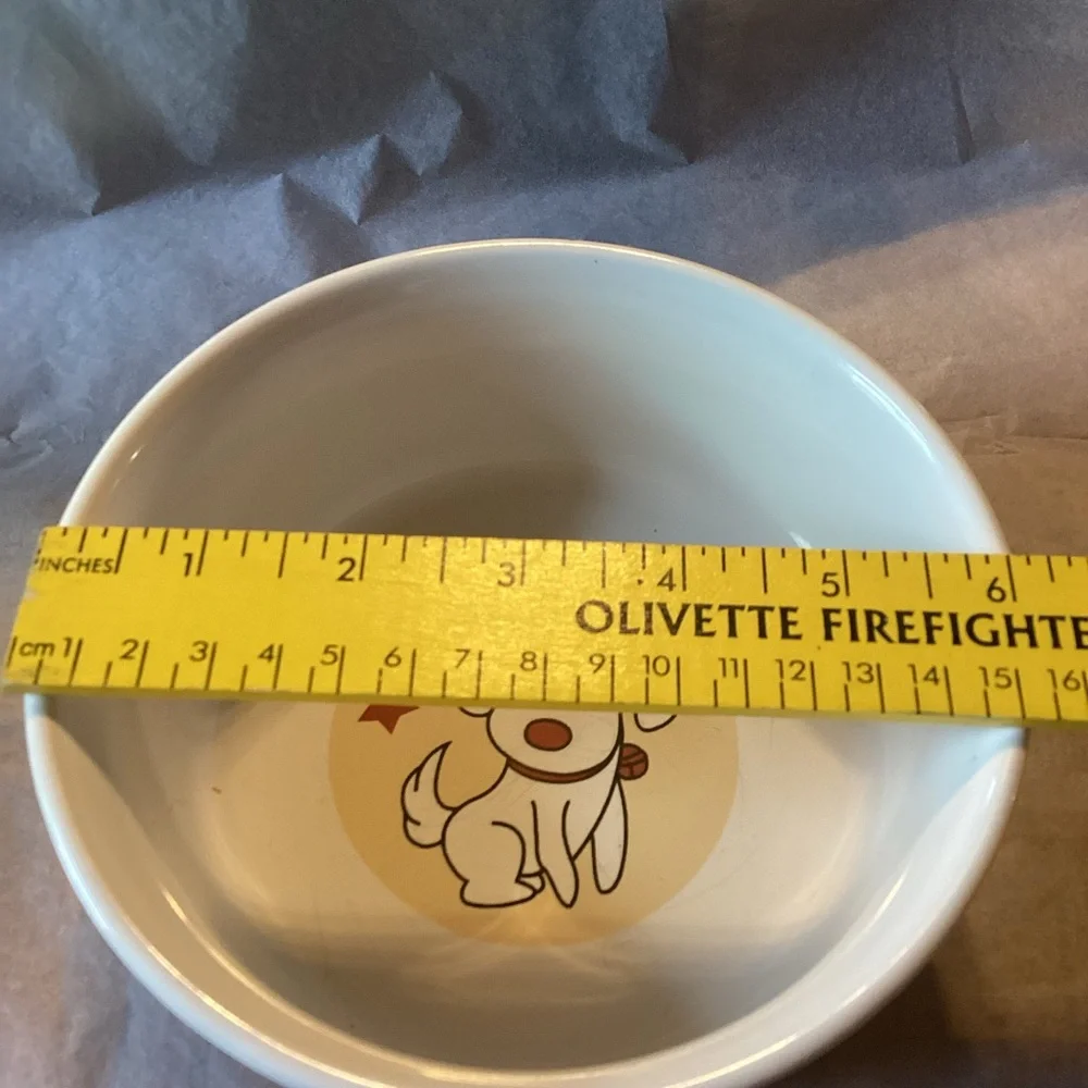 Target Dog Bowl - red and tan stripes, cute dog drawing